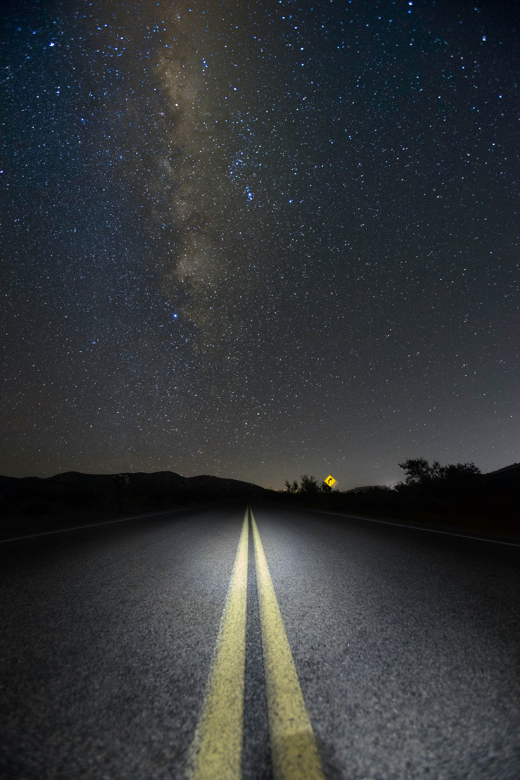 road under Milky Way Galaxy