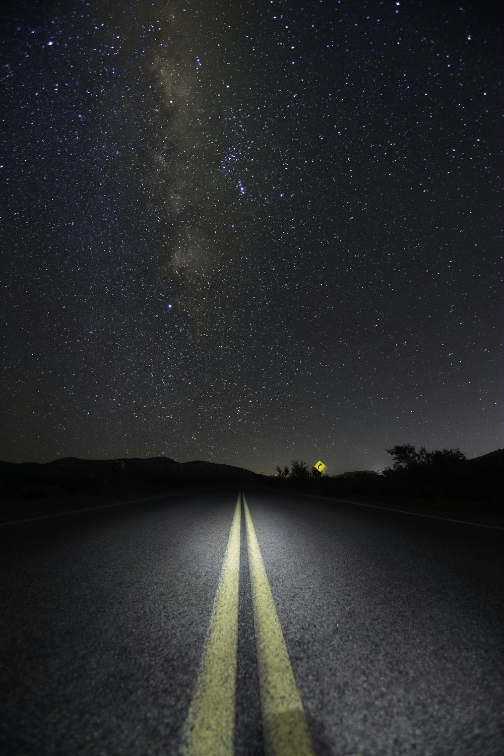 road under Milky Way Galaxy