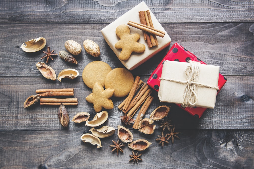 flat lay photography of cookies