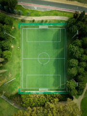 aerial photography of football field