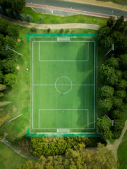 aerial photography of football field