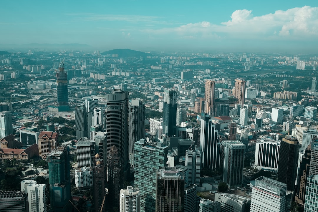 birds eye view of cityscape, I took this photo from Petronas Twin Tower during this year trip to Kuala Lumpur. The sky i
