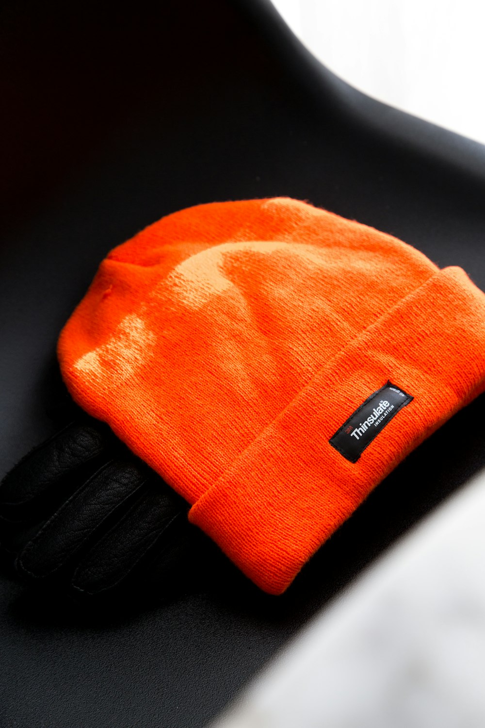 orange knit cap