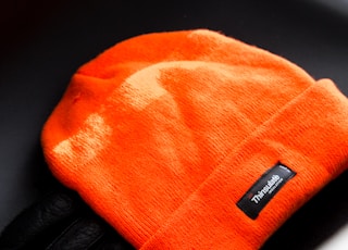 orange knit cap