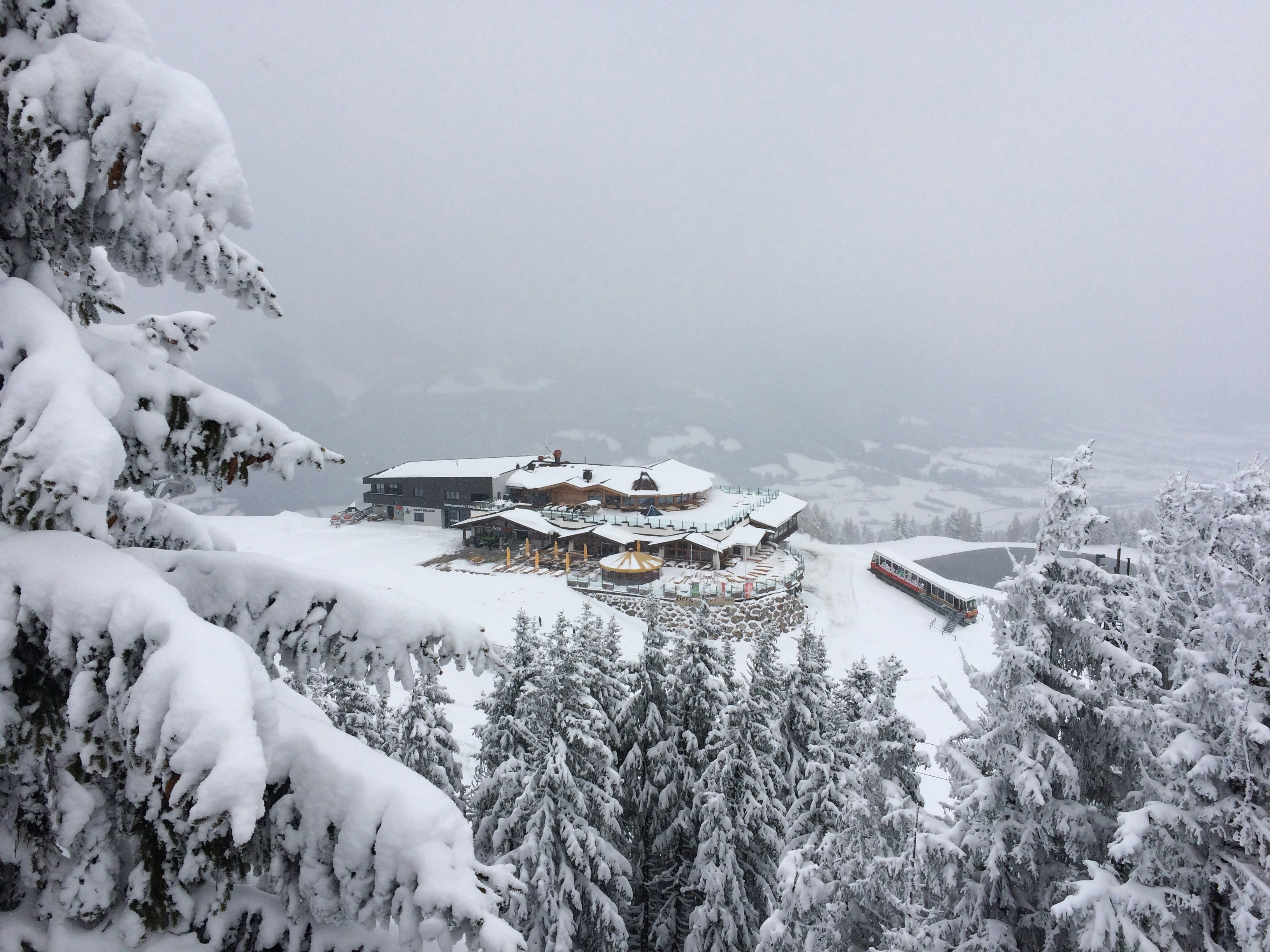 Stunning Alpine mountain view from Davos with snow-capped peaks