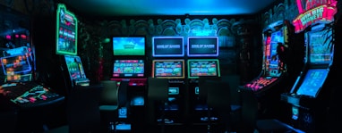 gaming room with arcade machines