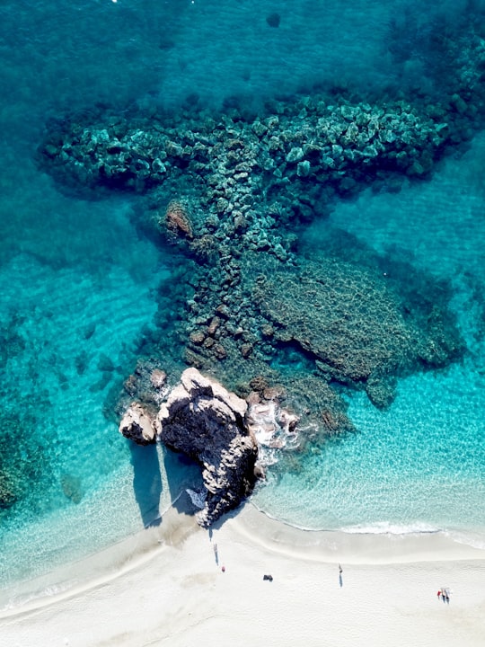 bird's eye view photography of white sand seashore in Monterosso al Mare Italy