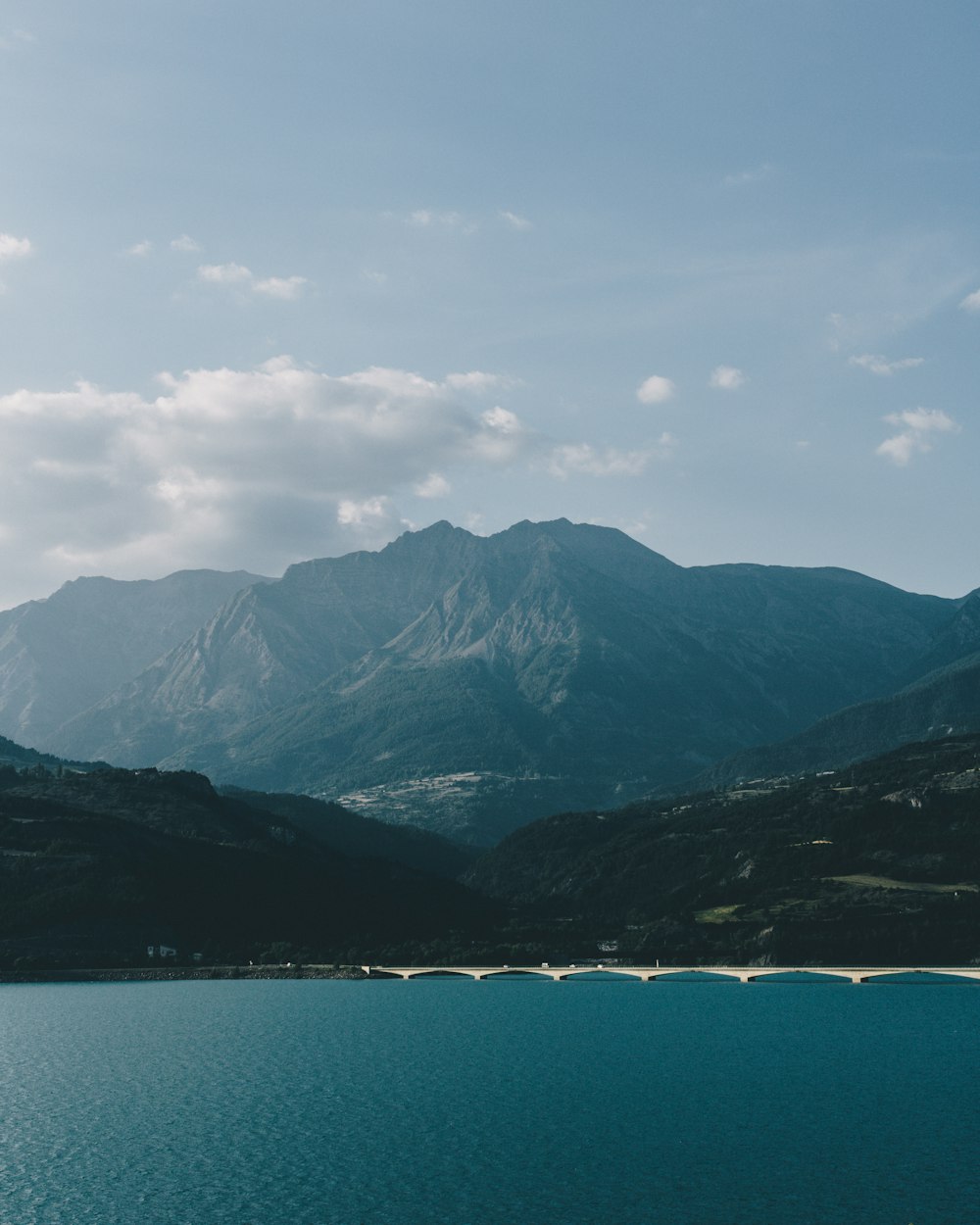 body of water and mountain