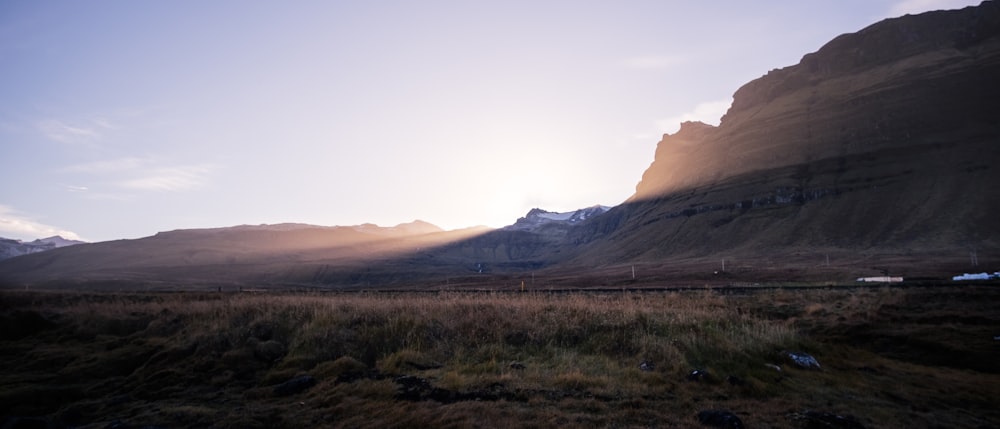 mountain silhouette during golden hour