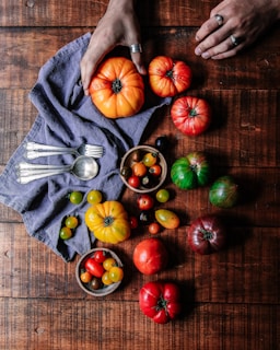 assorted-color of vegetables on top of brown wood