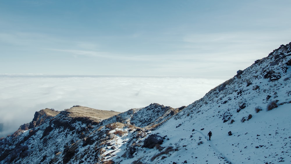 mountains coated with snow during daytime