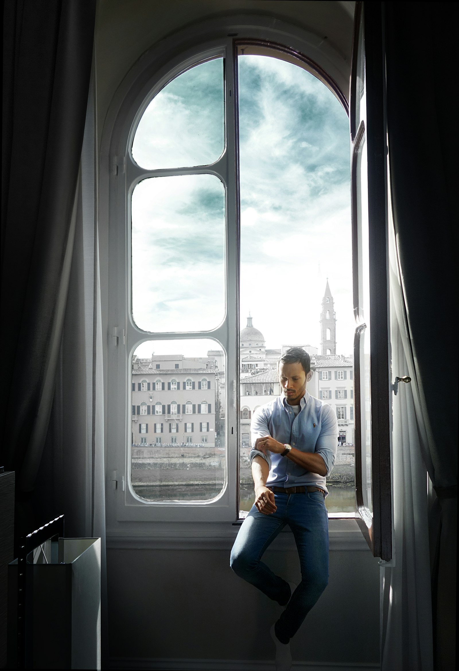 Sony Cyber-shot DSC-RX100 sample photo. Man sitting on window photography