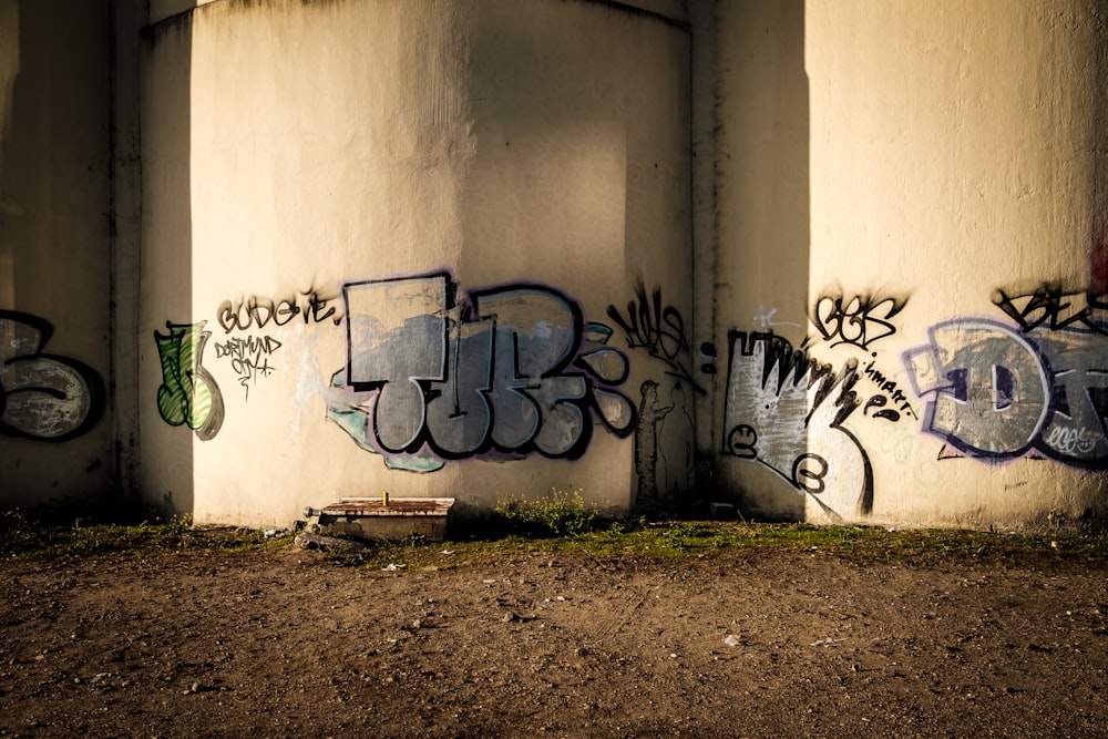 several assorted-design graffiti design