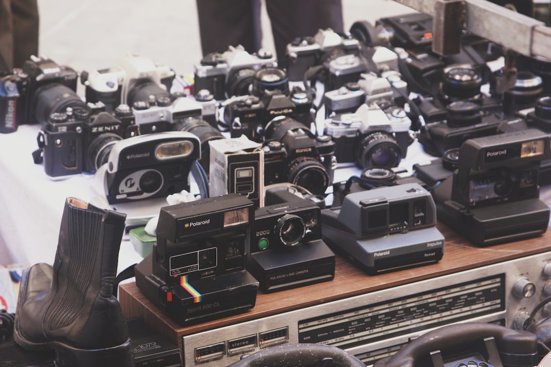 white and black camera lot