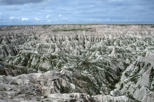 snow capped mountains in Badlands National Park United States