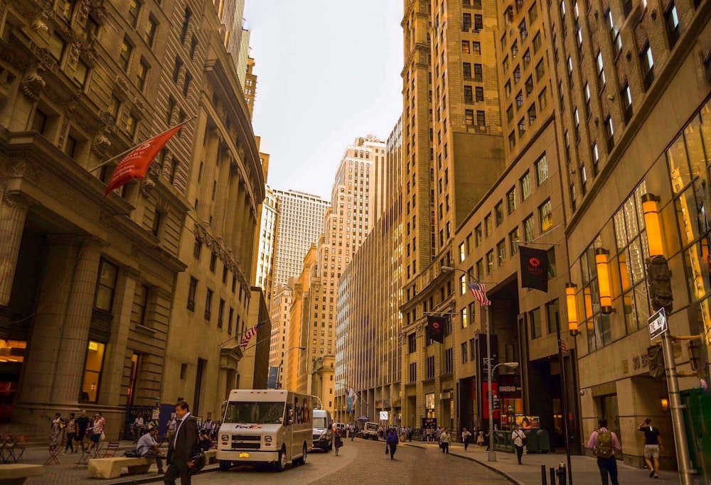 photo of a high-rise concrete buildings and busy road