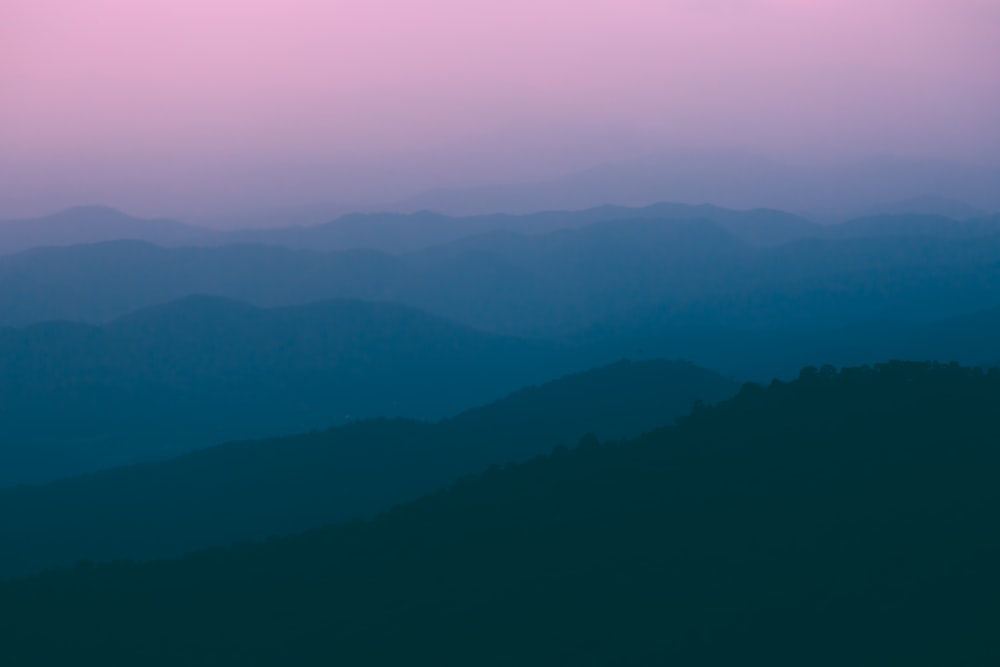 foggy mountain over the horizon