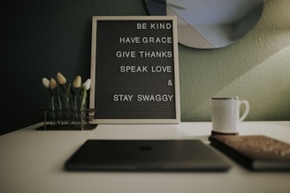 rectangular brown quote board