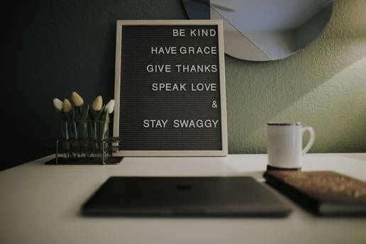 rectangular brown quote board