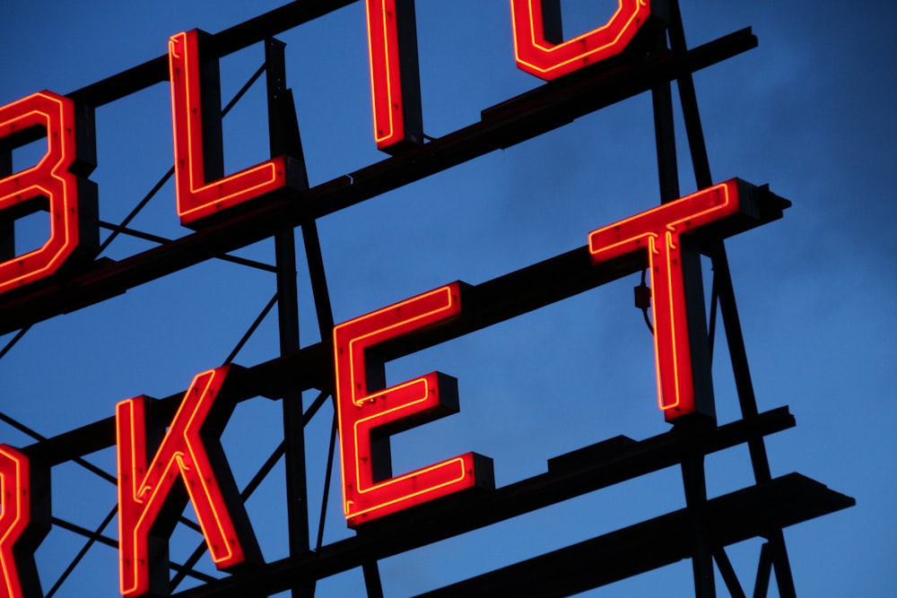 red neon marquee lights