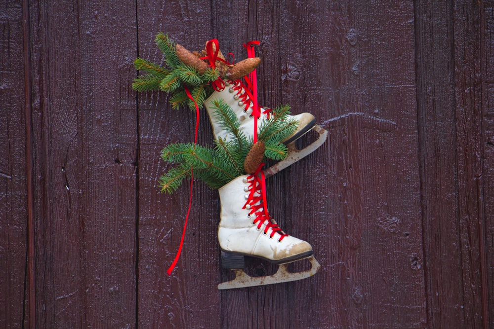 pair of white ice skates wall decorations