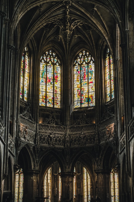 Gothic cathedral interior in Church of Saint-Pierre France