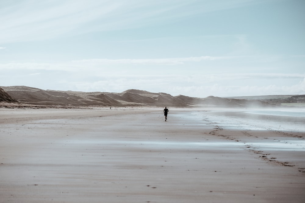 person running on desert