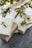 Several neatly wrapped gifts are placed under a Christmas tree, decorated with lights, pine cones, and baubles. The presents feature elegant gold and white paper with simple twine and greenery accents.