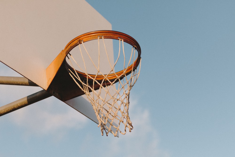 low angle photography of basketball hoop