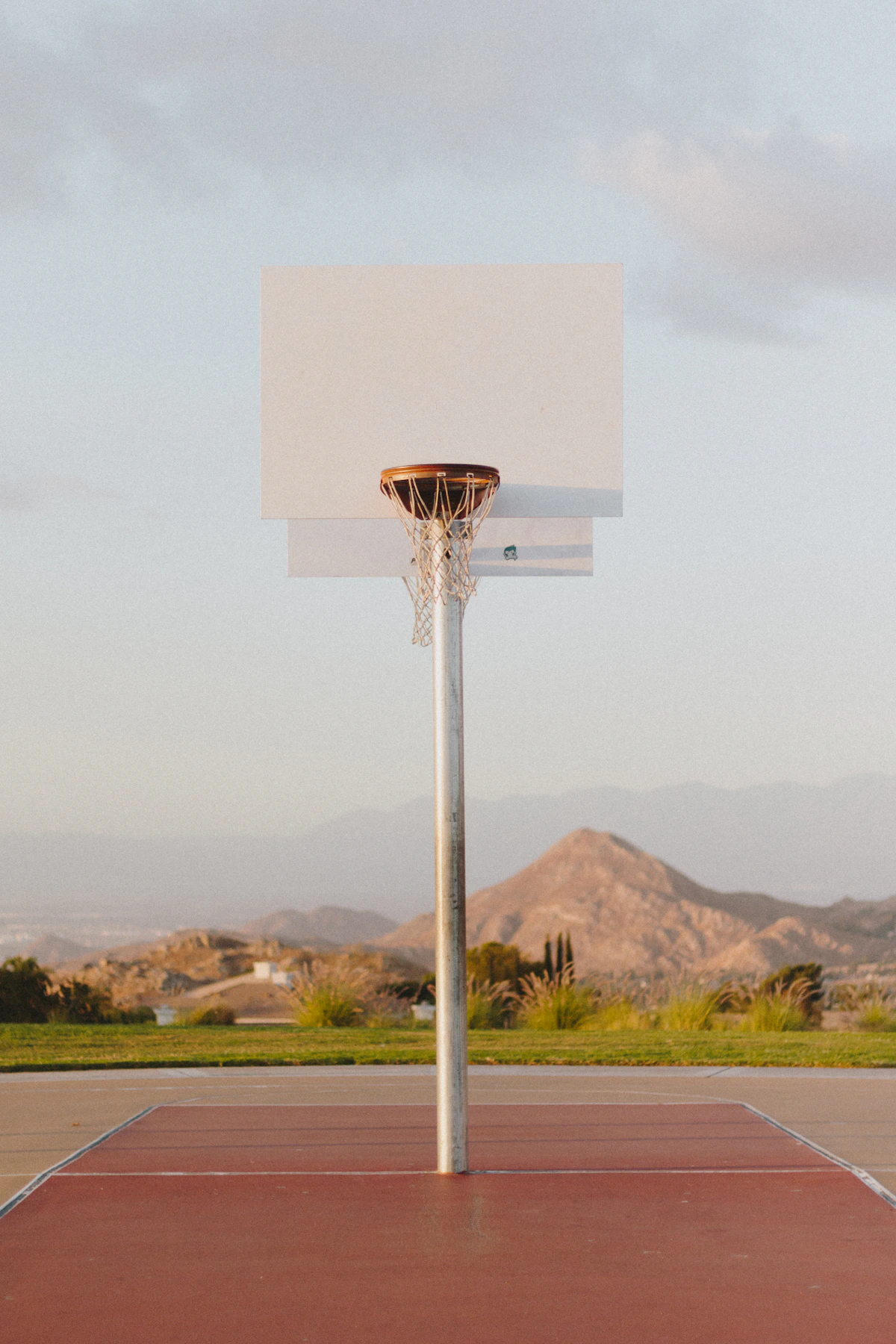 Basketball court in natural light