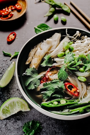 vegetables on cook pot