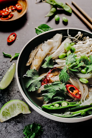 vegetables on cook pot