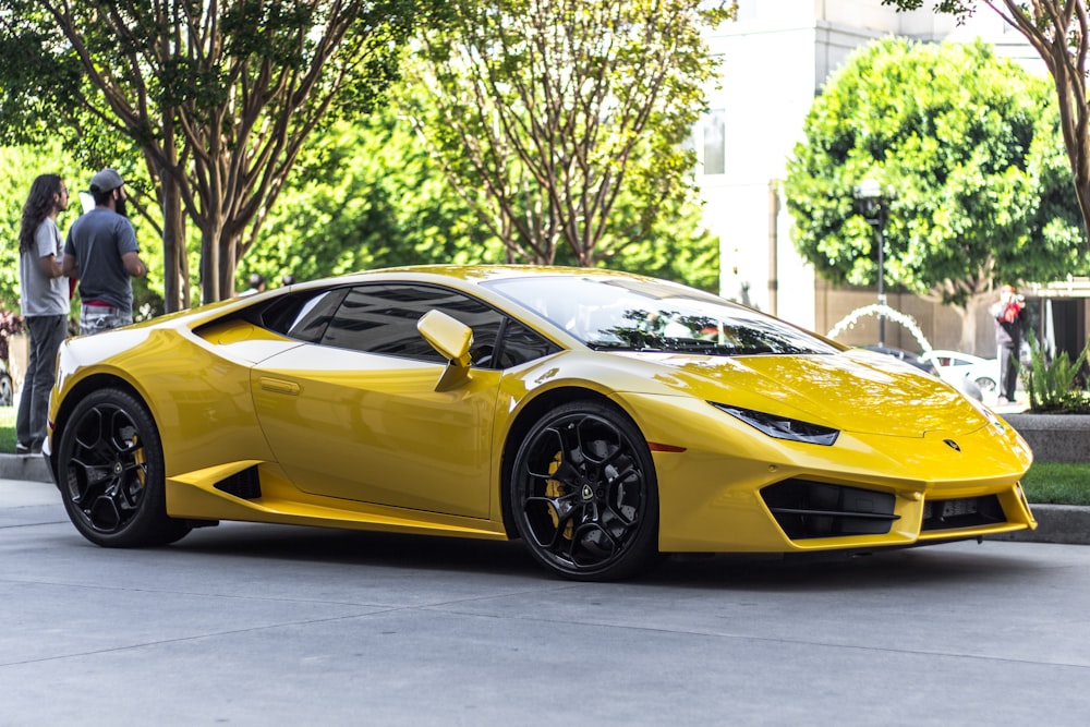 yellow sports car