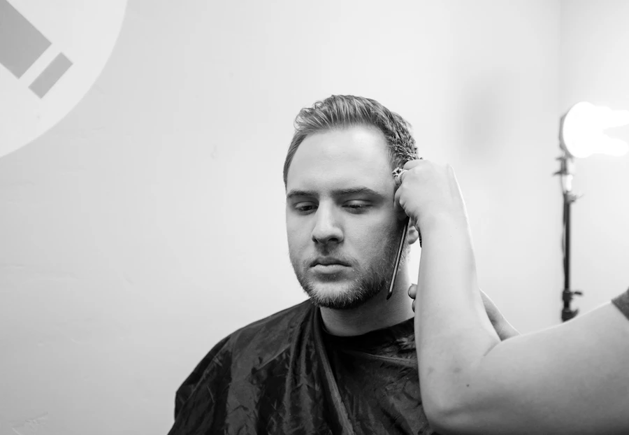 Close portrait of a man with healthy, protected hair