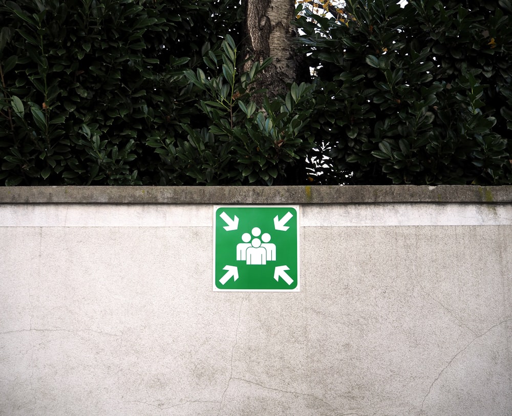 green and white signage