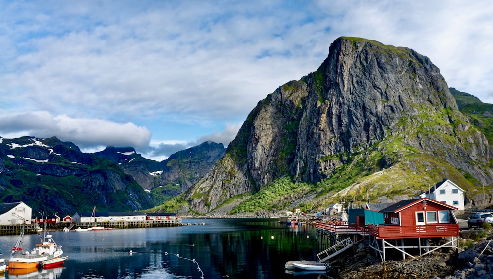 mountain beside body of water