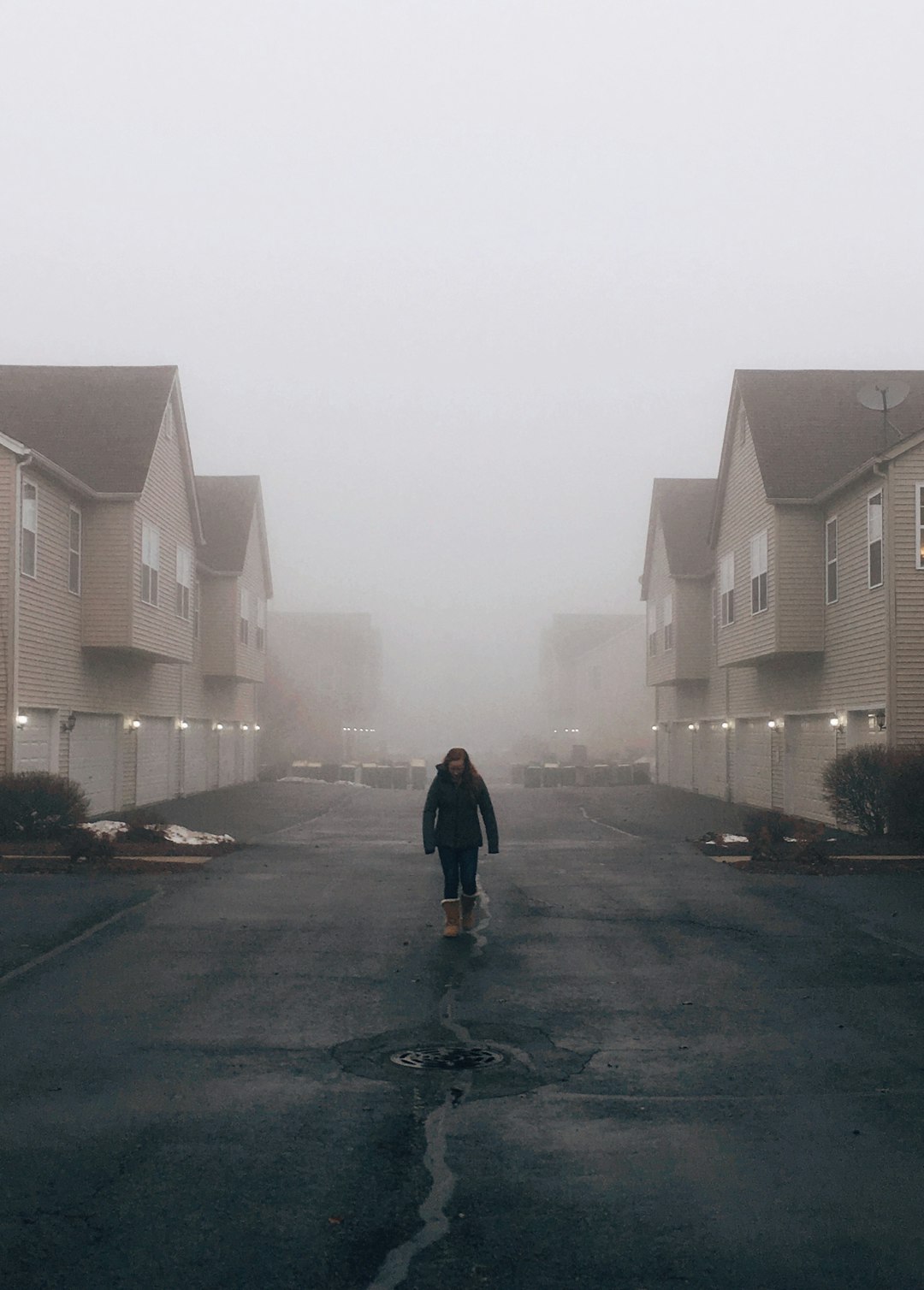 woman walking on road