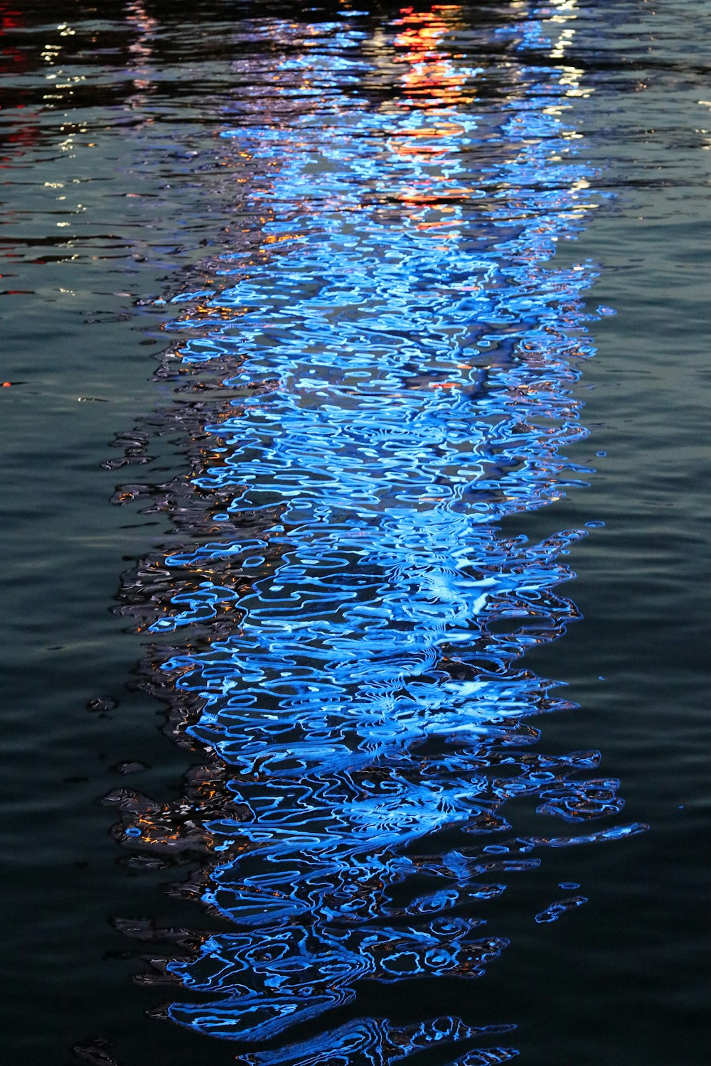 blue and yellow light reflections