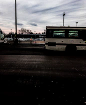 Fleet of buses and vans on the road monitored via electronic surveillance.
