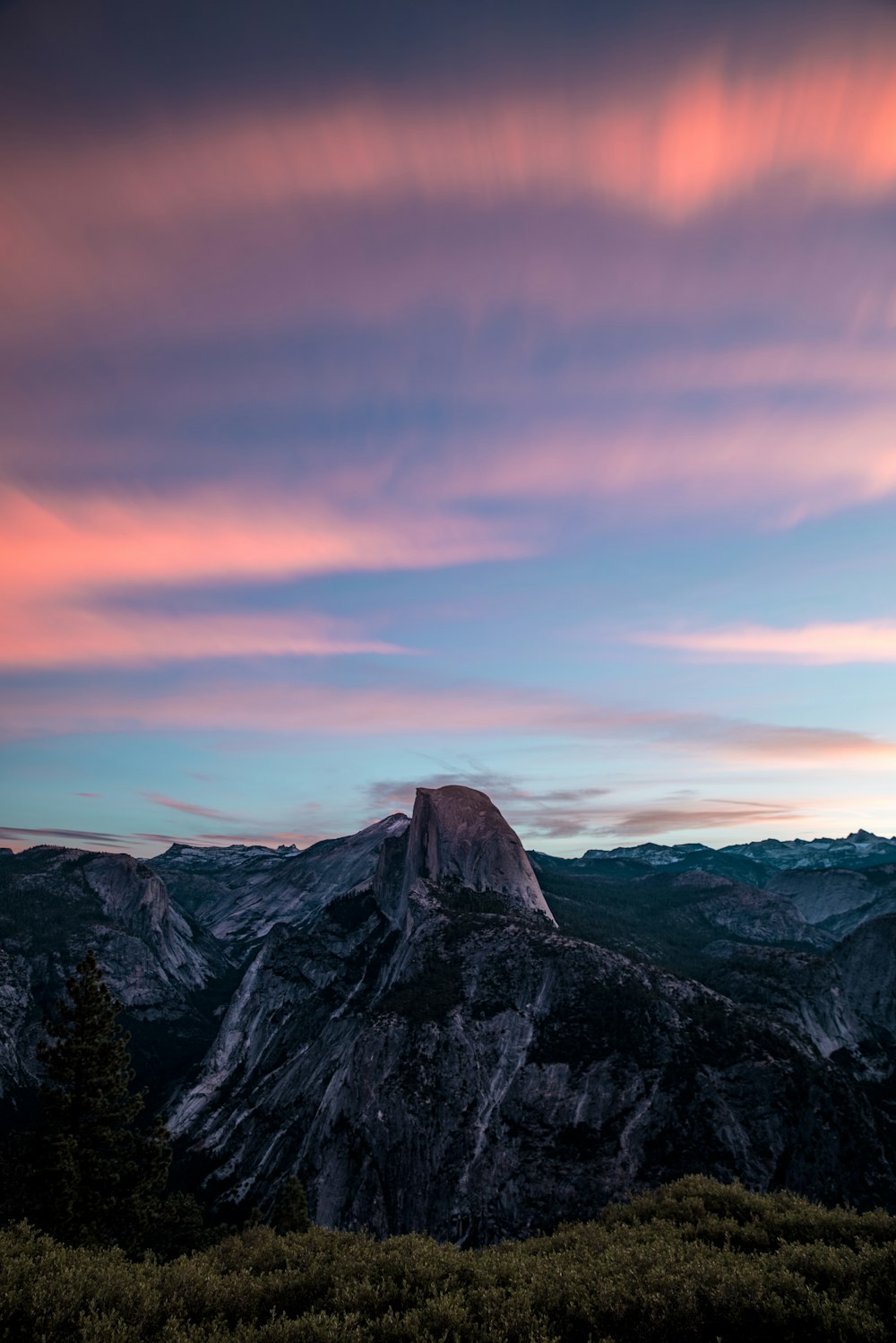 landscape photography of gray mountain under horizon