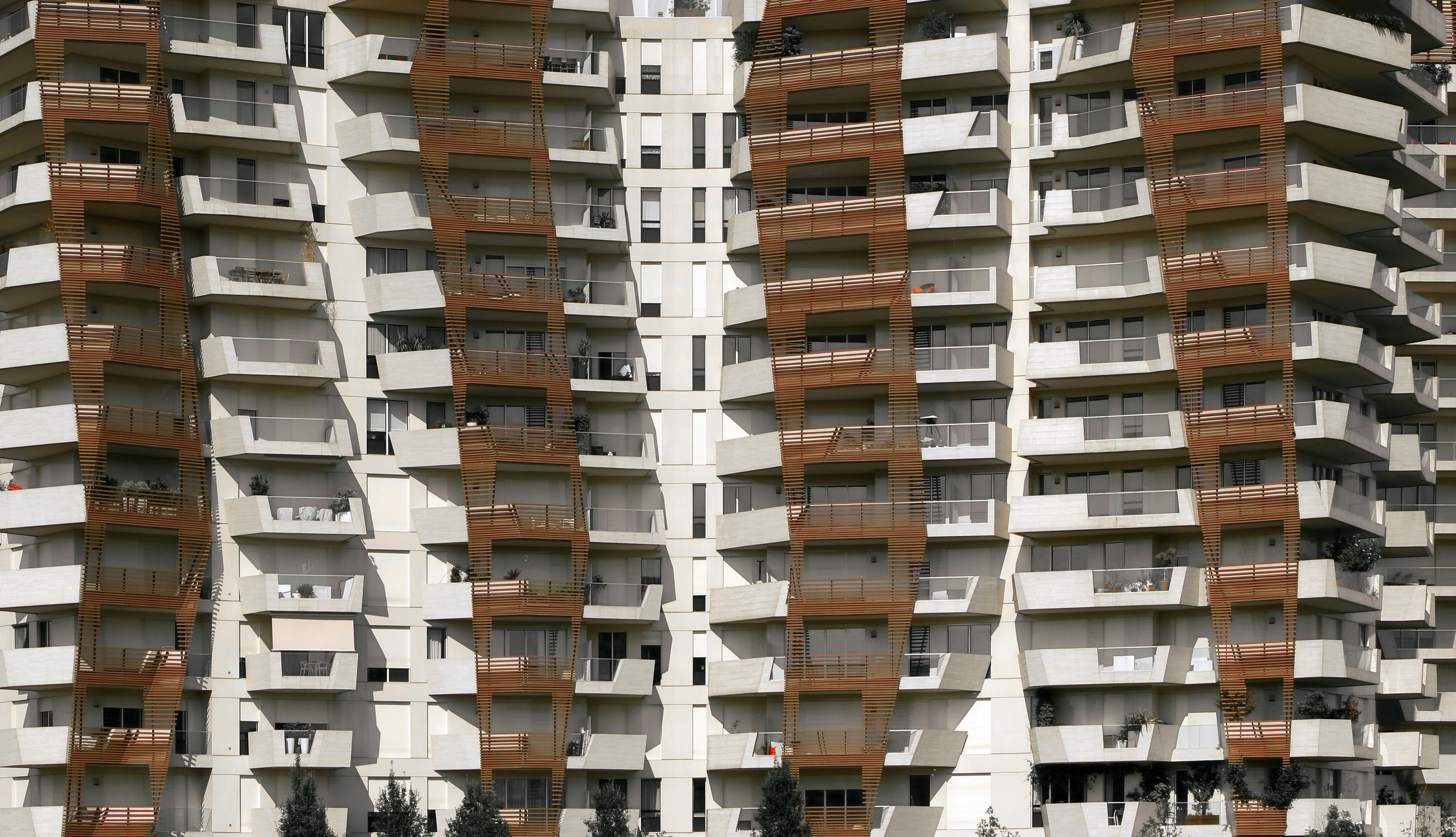 brown and white spiral building