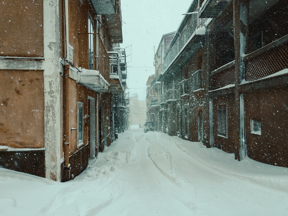street covered with snow