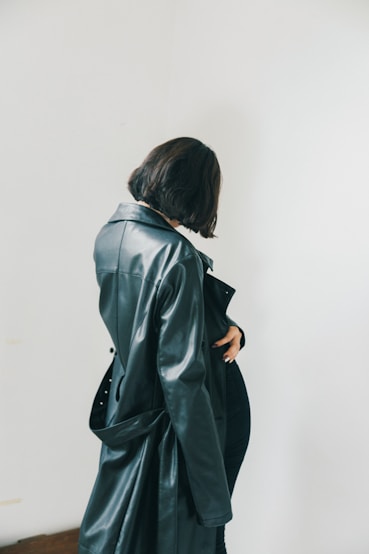 women's black leather jacket