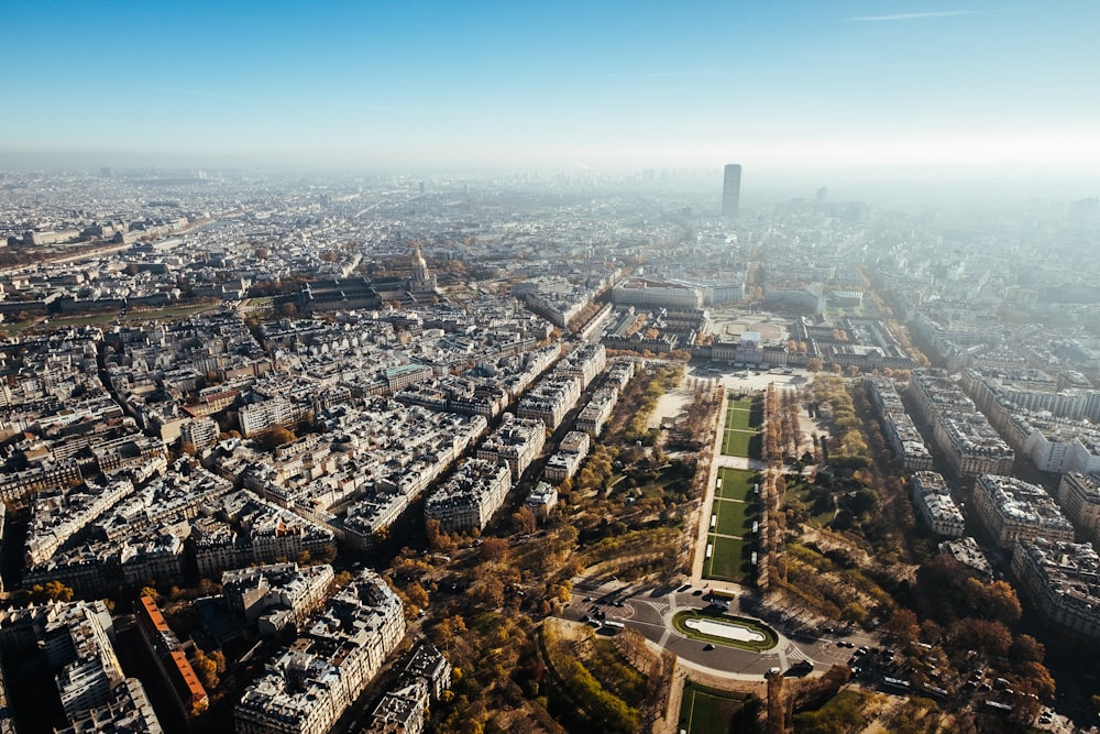 aerial photography of city buildings