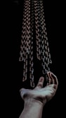man's hand and chains