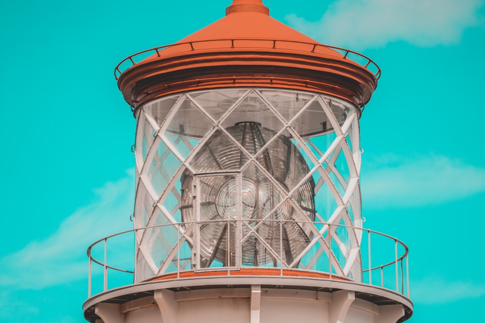 white and orange lighthouse