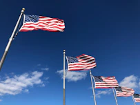 U.S. American flags under clear sky