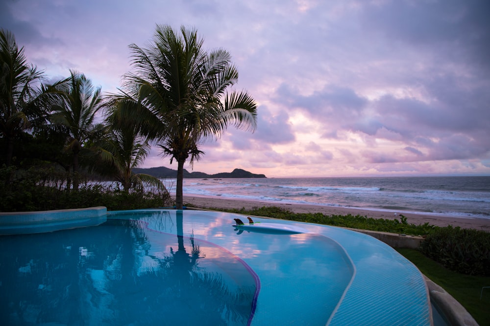 photo of swimming pool near ocean