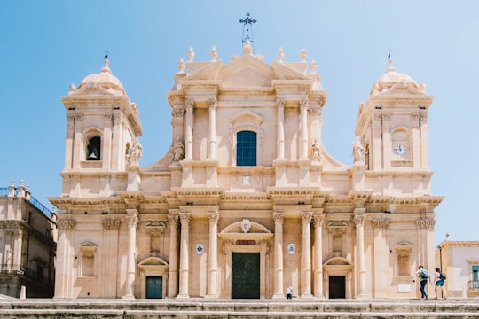 white concrete cathedral in Cathedral of Noto Italy