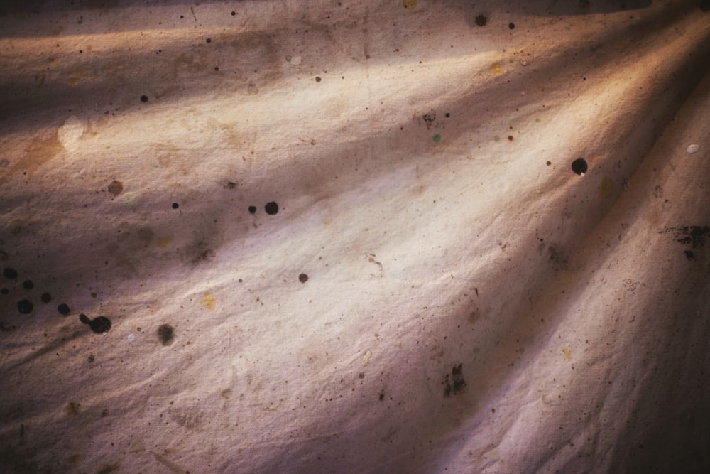 a close up of a sheet of paper with dirt on it